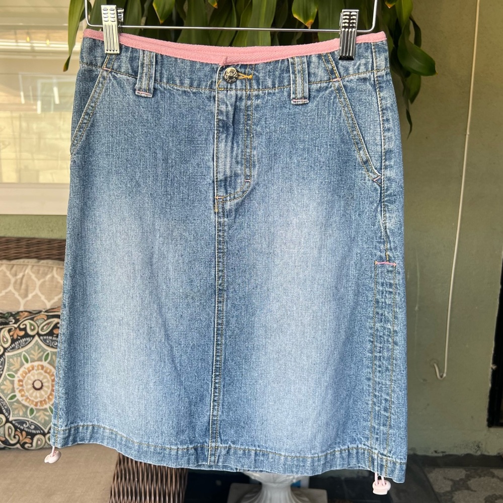 Mudd Denim Jean Light Wash Midi Skirt